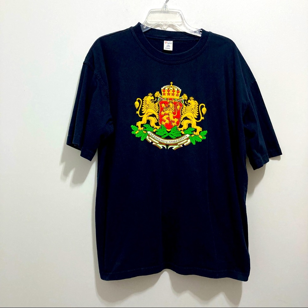 Black Men’s Tee Shirt with Bulgarian Coat of Arms